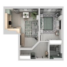 Квартира 47,8 м², 1-комнатная - изображение 3