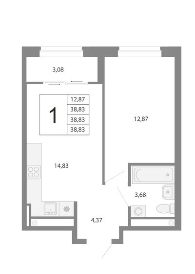 38,8 м², 1-комнатная квартира 5 885 043 ₽ - изображение 22