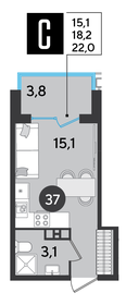 22 м², квартира-студия 4 400 000 ₽ - изображение 12