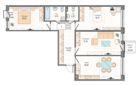 18,1 м², квартира-студия 5 500 000 ₽ - изображение 140