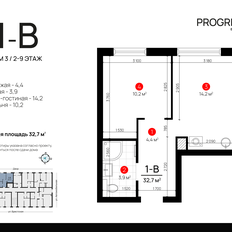 Квартира 32,7 м², 1-комнатная - изображение 2