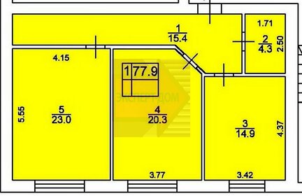 Квартира 77,9 м², 2-комнатная - изображение 1