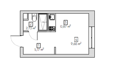 Квартира 33 м², 1-комнатная - изображение 5