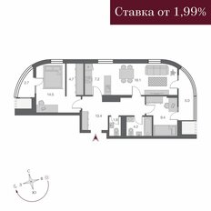 Квартира 77,3 м², 3-комнатная - изображение 2