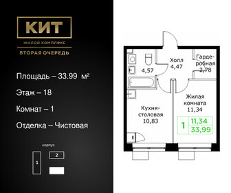 34 м², 1-комнатная квартира 7 980 000 ₽ - изображение 76