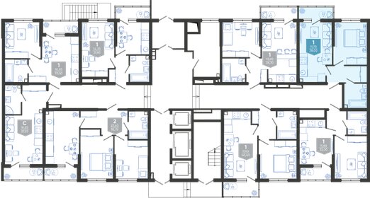 39 м², 1-комнатная квартира 7 300 000 ₽ - изображение 29