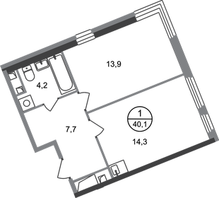 40,8 м², 1-комнатная квартира 11 153 185 ₽ - изображение 40