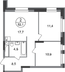 55,5 м², 2-комнатная квартира 12 500 000 ₽ - изображение 54