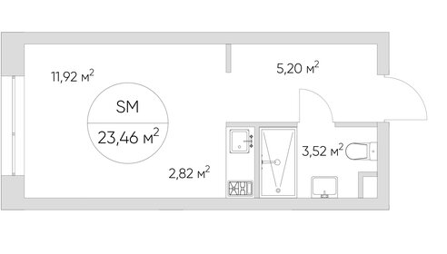 Квартира 23 м², студия - изображение 1