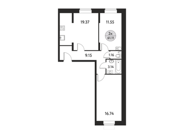 58 м², 2-комнатная квартира 8 700 000 ₽ - изображение 24