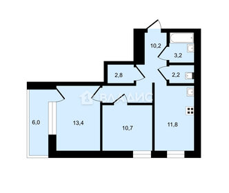 Квартира 57 м², 2-комнатная - изображение 1