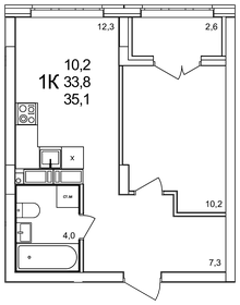 37 м², 1-комнатная квартира 5 772 000 ₽ - изображение 14