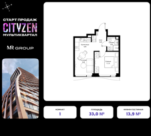 Квартира 33 м², 1-комнатная - изображение 1