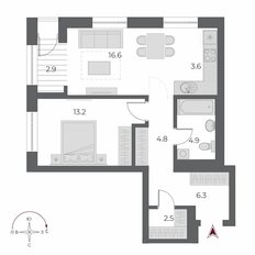 Квартира 54,7 м², 2-комнатная - изображение 3