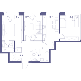 Квартира 72,4 м², 3-комнатная - изображение 1
