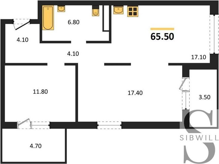 65,5 м², 2-комнатная квартира 8 450 000 ₽ - изображение 21