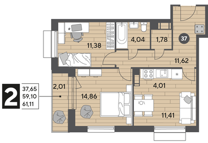 66,9 м², 3-комнатная квартира 7 600 000 ₽ - изображение 94
