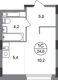 Квартира 24,8 м², студия - изображение 1