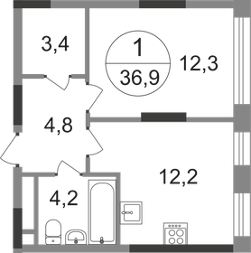 37,7 м², 1-комнатная квартира 10 978 645 ₽ - изображение 29