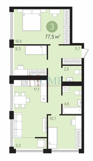 77,8 м², 3-комнатная квартира 11 990 000 ₽ - изображение 15