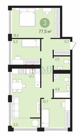 Квартира 77,8 м², 3-комнатная - изображение 1