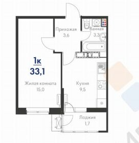 Квартира 33,5 м², 1-комнатная - изображение 1