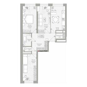 Квартира 72,1 м², 3-комнатная - изображение 1