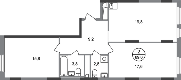 66,7 м², 2-комнатная квартира 16 587 381 ₽ - изображение 39