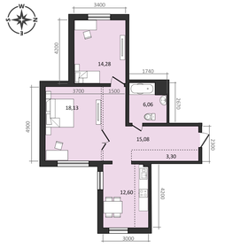 70 м², 3-комнатная квартира 7 290 000 ₽ - изображение 87