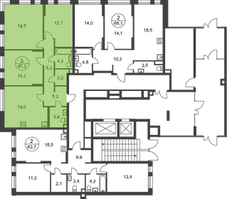 74,3 м², 3-комнатная квартира 19 990 000 ₽ - изображение 114