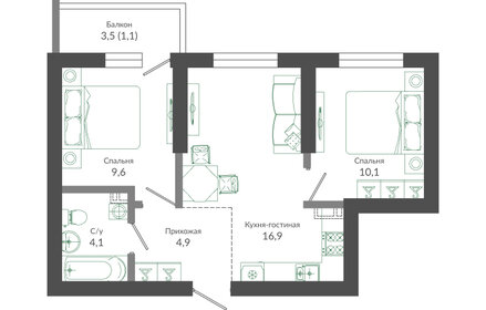 47,4 м², 2-комнатная квартира 13 300 000 ₽ - изображение 77