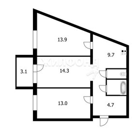 Квартира 61,3 м², 3-комнатная - изображение 1