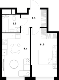 Квартира 38,7 м², 1-комнатная - изображение 1