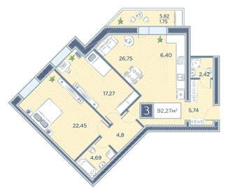 87,8 м², 3-комнатная квартира 10 622 590 ₽ - изображение 73