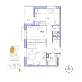 59,3 м², 2-комнатная квартира 10 400 000 ₽ - изображение 52