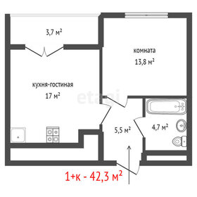 Квартира 42,3 м², 1-комнатная - изображение 2