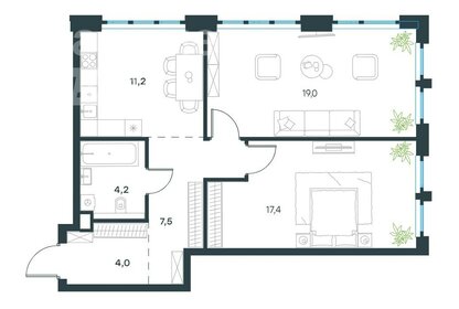 Квартира 63,2 м², 2-комнатная - изображение 3