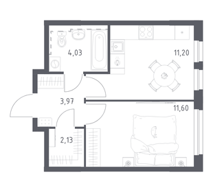 Квартира 32,9 м², 1-комнатная - изображение 1