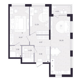 Квартира 75,3 м², 2-комнатная - изображение 1