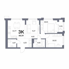 102,5 м², 3-комнатная квартира 11 500 000 ₽ - изображение 48