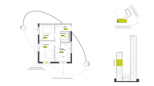 Квартира 57,2 м², 2-комнатная - изображение 1