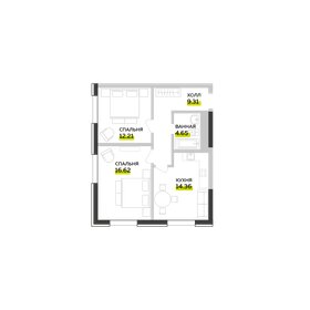 Квартира 57,2 м², 2-комнатная - изображение 2