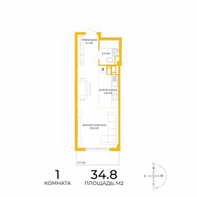 34,3 м², 1-комнатная квартира 2 881 200 ₽ - изображение 38