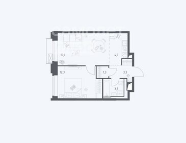 Квартира 40,2 м², 2-комнатные - изображение 1