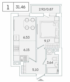 31,1 м², квартира-студия 6 163 740 ₽ - изображение 23