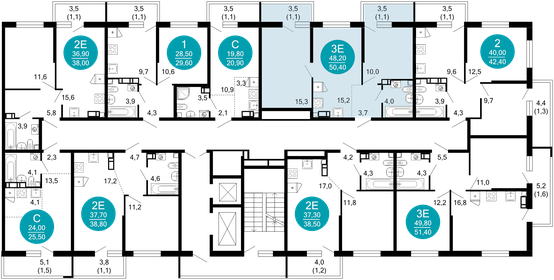 50,4 м², 2-комнатная квартира 18 537 120 ₽ - изображение 30