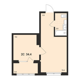 Квартира 34,4 м², 2-комнатная - изображение 1