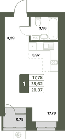 Квартира 29,4 м², студия - изображение 1