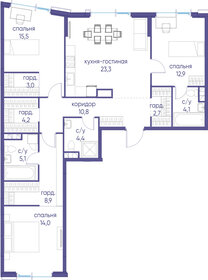 Квартира 108,9 м², 3-комнатная - изображение 2