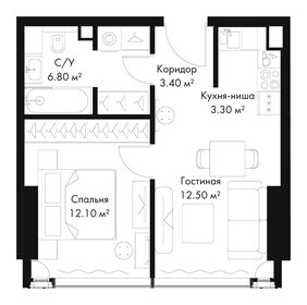 Квартира 38,1 м², 1-комнатная - изображение 2